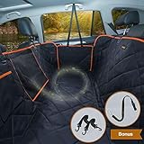 iBuddy Dog Car Seat Covers for Back Seat of Cars/Trucks/SUV, Waterproof Dog Car Hammock with Mesh Window, Side Flaps and Dog Seat Belt, Durable Anti-Scratch Nonslip Machine Washable Pet Car Seat Cover