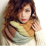 Dealzip Inc Useful Women Scarves, Women Scarves Girls Women Lady Blue & Green & Orange Winter Warm Infinity Circle Neckwarmer Infinity Loop Long Scarf Shawl