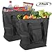 Lebogner Insulated Grocery Bag, 2 Pack Large 5 Gallon Capacity Vacation Cooler Bag For Hot Or Cold Food, Zipper Closure, Collapsible Travel Delivery, Shopping Carry Basket, Camping Outdoor Picnic Bags