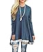 Sanifer Women Lace Long Sleeve Tunic Top Blouse with Leggings (Large, Blue)