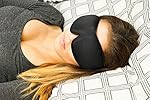 [TOP RATED] Sleep Mask with Earplugs PREMIUM Quality Contoured Eye Mask - Lightweight With Adjustable Velcro Strap - Blocks The Light Completely - Best For Travel, Insomnia or Quiet Night Sleep