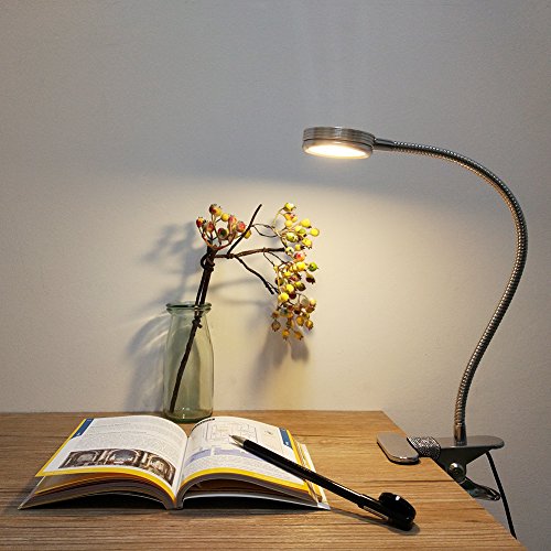 LEPOWER Clip on Light / Clip on Lamp/ Light Color Changeable/ Night Light Clip on for Desk, Bed Headboard and Computers (Silver)