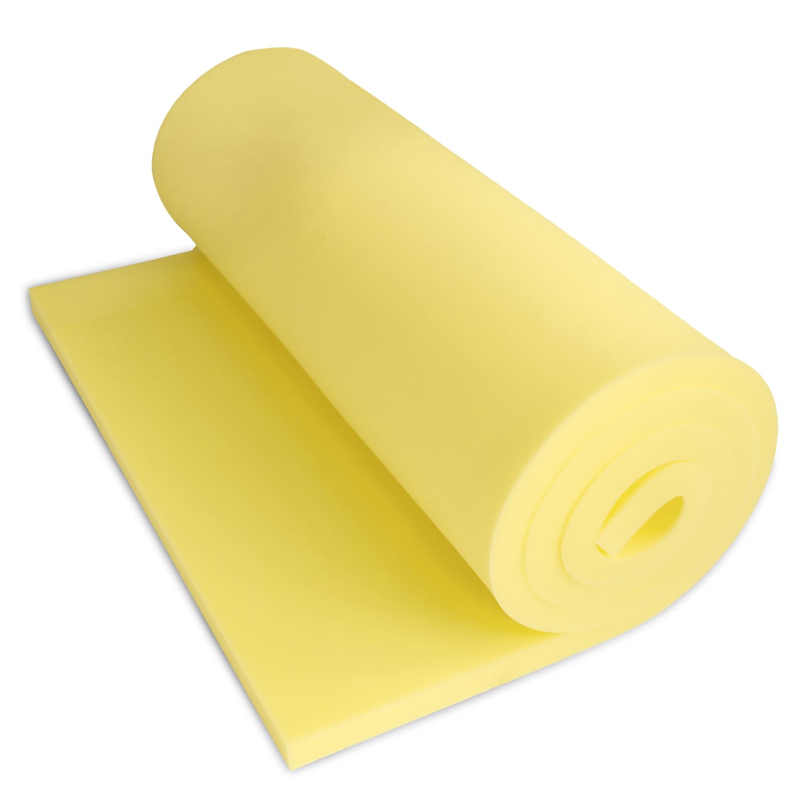 Photo 1 of Yellow Foam Board, High-Density Upholstery Foam for Couch Cushion Replacement, Foam Padding for Cushions, Furniture, and DIY Projects, Durable Foam Pad for Chairs, Sofas, and Egg Crate Foam Inserts