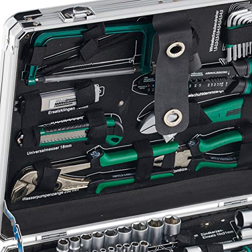 Brüder Mannesmann 124-tlg. Werkzeugsatz im Alukoffer, Silber, M29072 – Bild 4