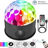 SOLMORE LED Disco Ball Party Lights Strobe Light 9 Color 9W Sound Activated DJ Lights Stage Lights Wireless Phone Connection with Remote for Club Gift Kids Birthday Wedding Home Karaoke Dance Light