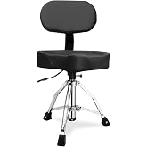 polar lights Drum seat with backrest, Heavy-Duty Adjustable Hydraulic Drum Chair, Motorcycle Style seat, Drum Stool Suitable for Drummers, Adult Guitarists