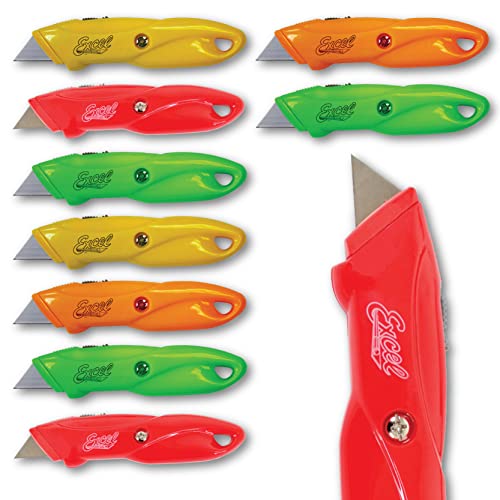 Excel Blade Box Cutters Retractable Pack - 10 Pc Box Cutters Bulk pack ...
