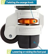 Skelang 4X Threaded Stem Leveling Castors 1000kg Heavy Duty Workbench Nylon view 4