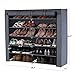 SONGMICS 7-Tier Fabric Shoe Storage Cabinet with Dustproof Cover, Holds 36 Pairs of Shoes, Closet Storage Organizer, Gray