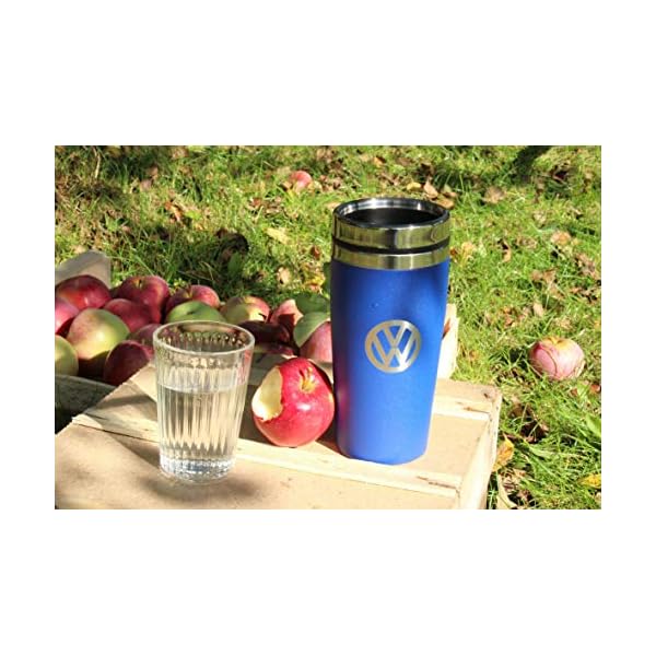 BRISA VW Collection - Original Volkswagen Isolierter Edelstahl Thermo-Becher (Doppelwandig/450ml/Blau) – Bild 5