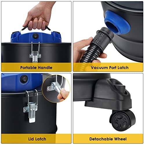 1200W Ash Vacuum Cleaner, 5 Gallon Ash Vacuum Collector with Blow