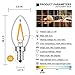 CRLight C7 1W LED Night Light Bulbs 15W Equivalent 150LM Warm White 2700K, E12 Candelabra Base Clear Glass C7 Mini Candle Torpedo Shape, Non-dimmable, 2 Pack