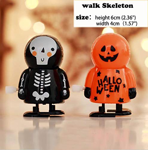 16 Pack/Lot Halloween Toys Funny Jumping Pumpkin King Witch Rotating Ghost Walking Skeleton Man Novelty Toys Wind Up Toys For Halloween Party Gift - Thumbnail 5