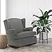 Baby Relax Harlow Wingback Nursery Room Rocker with Nail Heads, Charcoal