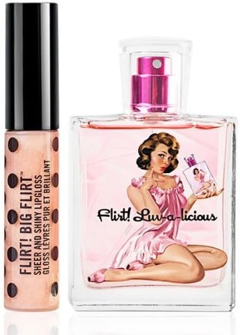 Flirt! Luv-a-licious 1.7 oz (50 ml) Perfume Spray and Big Flirt Lip Gloss Duo Boxed Set by Flirt Cosmetics