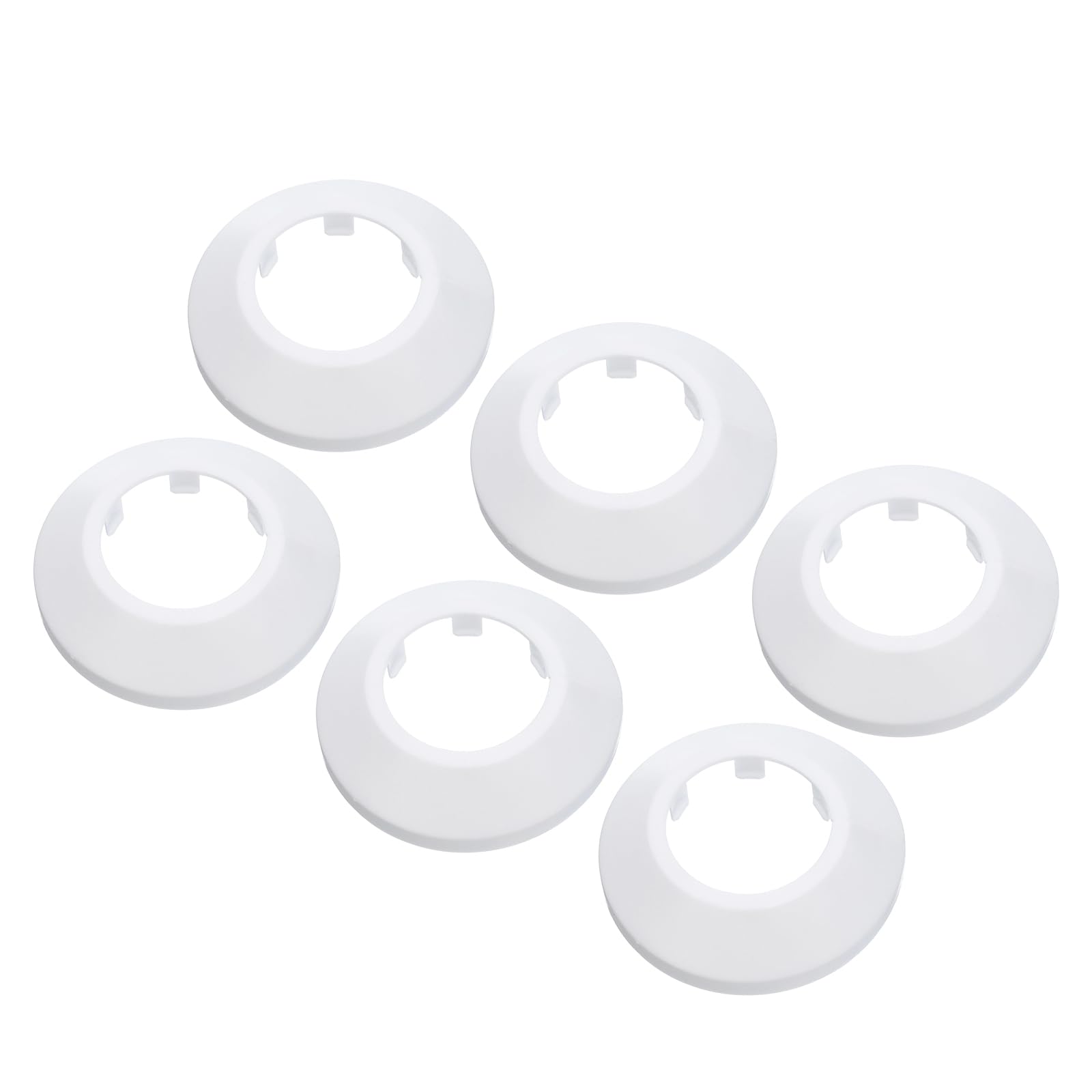PATIKIL Water Pipe Cover Decoration Fit 1.26"/32mm, 6Pcs Flange Water Pipe PP Plastic Escutcheon Plate Collar Drain Line Cover Radiator for Wall Pipe Tube Decor, White