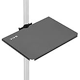 VIVO Black 14 x 10 in Pole Mount Shelf for TV Cart, MOUNT-SF13P | Universal, Sturdy Steel, Attaches to 0.5&rdquo; to 2.4&rdquo; Poles, Speaker &amp; Microphone Stands, Clamp-on Utility Storage Surface