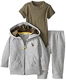Carter's Baby Boys' 3 Piece Hoodie Set (Baby) - Heather