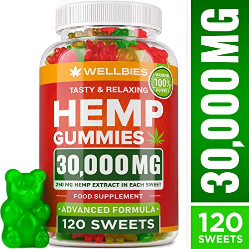 Premium Hemp Gummies - Natural Hemp - Made in USA - King Size 30000MG - Boost Memory Function, Improved Sleep, Support Good Mood - Fast Results - Rich in Vitamins B, E, Omega 3, 6, 9