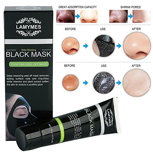Bamboo Charcoal Black Mask, YBB Deep Cleansing Purifying Peel-off Mask Remove Blackheads Pimples Mask Include Acne Removal Tool Kit (100g) - Thumbnail 2