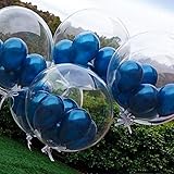 Caryo 24 Inch Clear Foil Helium Balloons Creative Bobo Balloons for Wedding Birthday Party Decorations (2pcs)