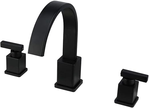 PJPPJH Badarmatur Waschbecken Wasserhahn Zwei Griffe DREI Löcher Weit