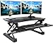 VIVO Black Deluxe Height Adjustable 36 inch Standing Desk Converter | Sit Stand Tabletop Dual Monitor and Laptop Riser Workstation (DESK-V000DB)