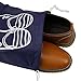 Pack of 10 Portable Dust-proof Travel Shoe Organizer Bags for Boots, High Heel - Drawstring, Transparent Window, Space Saving Storage Bags, Large Size, Navy Blue