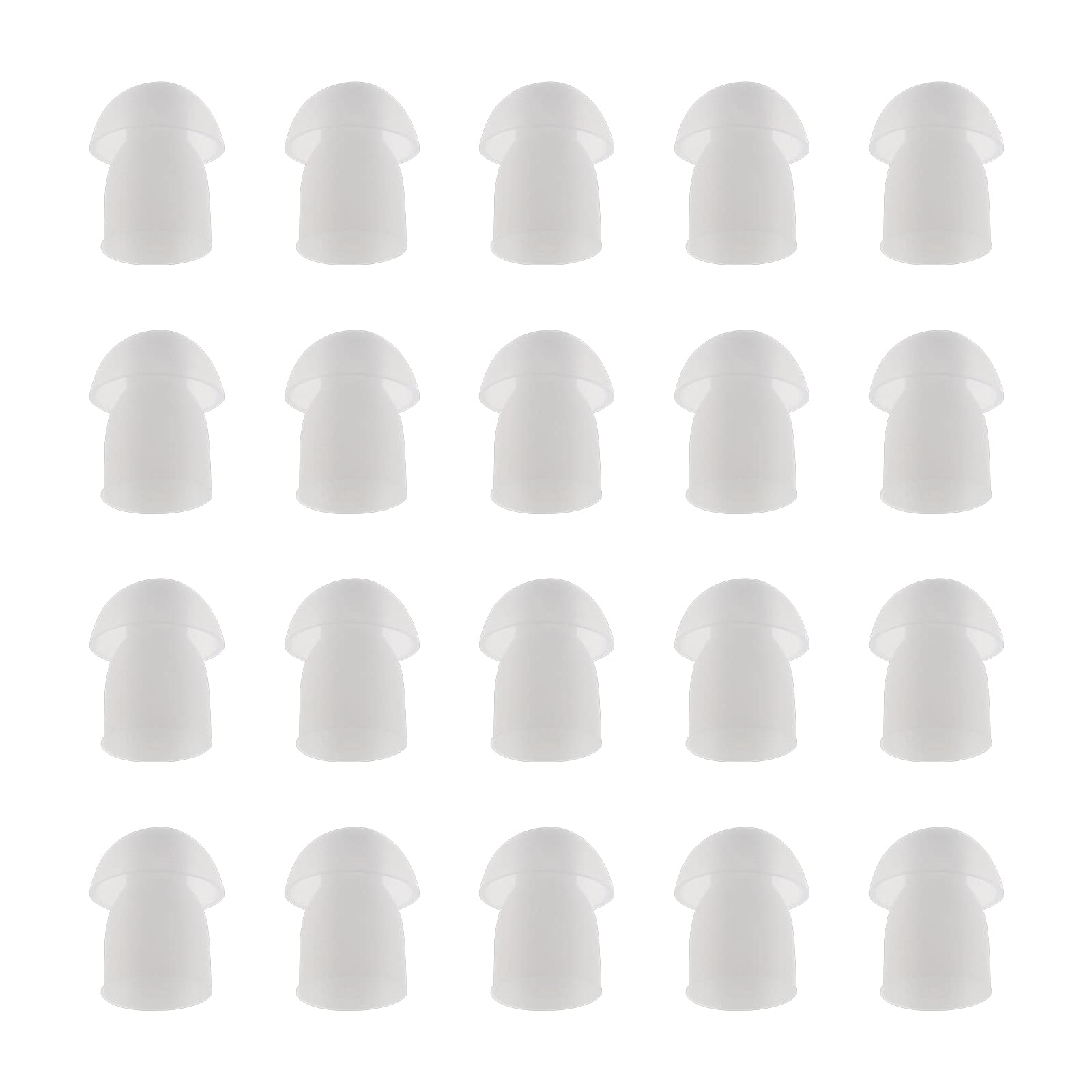 The Lord of the Tools 20pcs Replacement Silicone Earbud Ear Tips for Two Way Radio Talkie Walkie Air Tube Earpiece White Compatible with Motorola Yaesu Baofeng