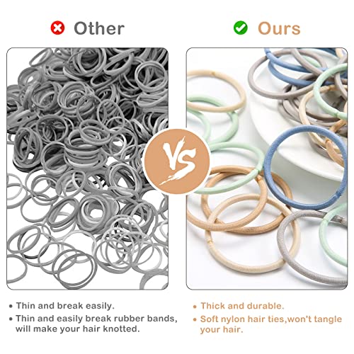 200PCS Hair Ties, Ponytail Holders for Girls, Hair Ealstics for Women, No Crease Hair Bands Rubber Bands for Thick Thin Hair, Hair Accessory for Women Girls