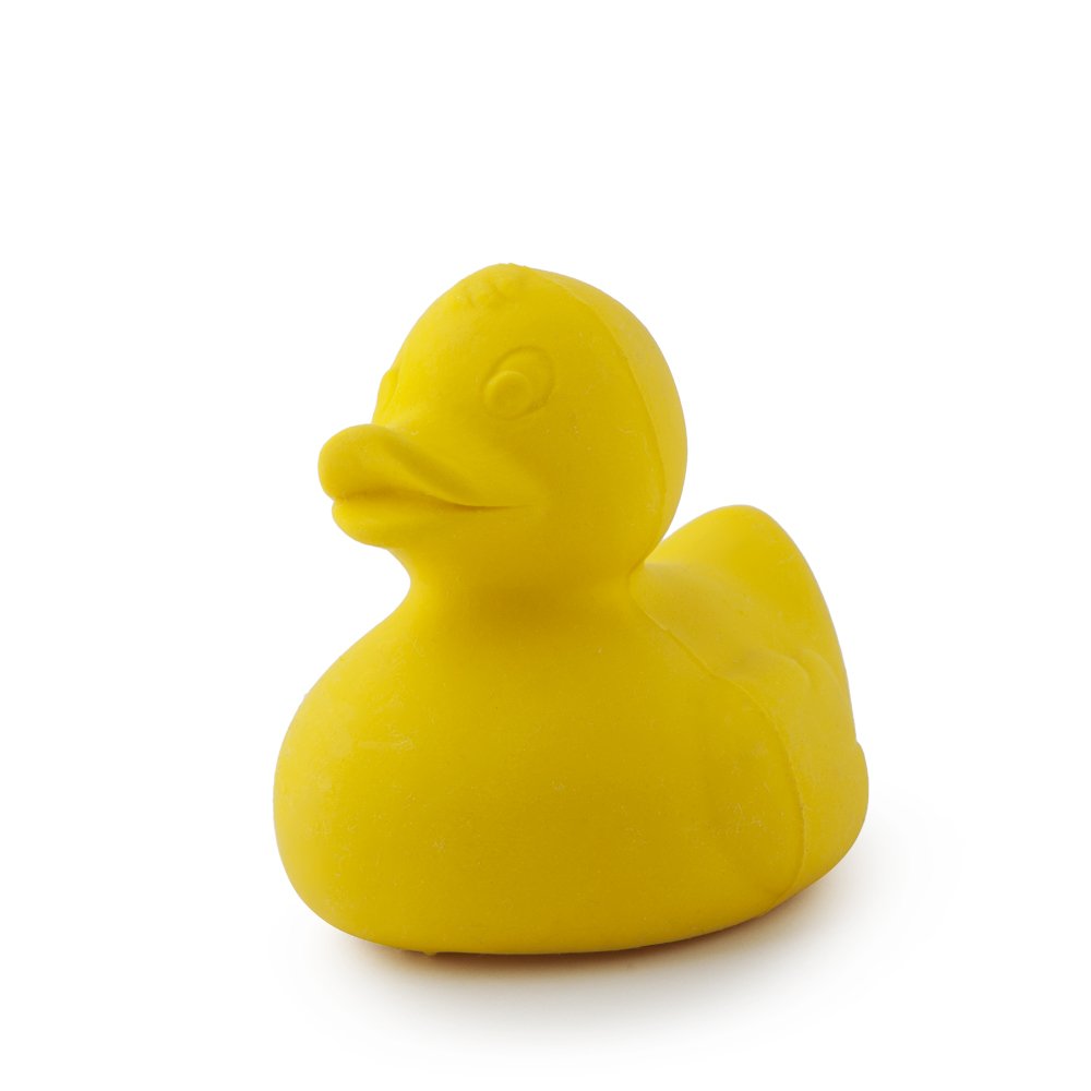 Oli & CarolNatural Rubber Bath Toy, Elvis The Duck, Yellow, 8 cm