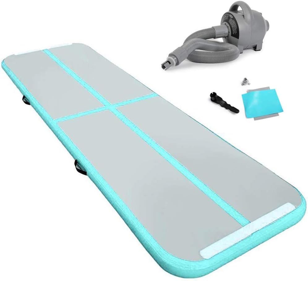 Air Track Tumbling Mat Gymnastics Inflatable Airtracks Gym Mats with Electric Air Pump Home Indoor Workout Training Cheerleading Use by Rolimate