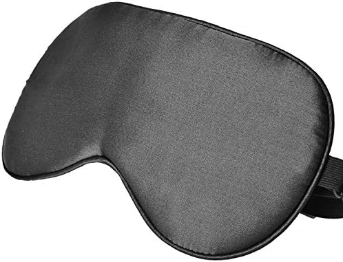 Veture Eye Mask 100% Silk Sleeping Mask with 1 Strap for Kids Men Women Ultra Soft Lightweight Sleep Blindfold for Travel Nap Meditation Shift Work(Black)