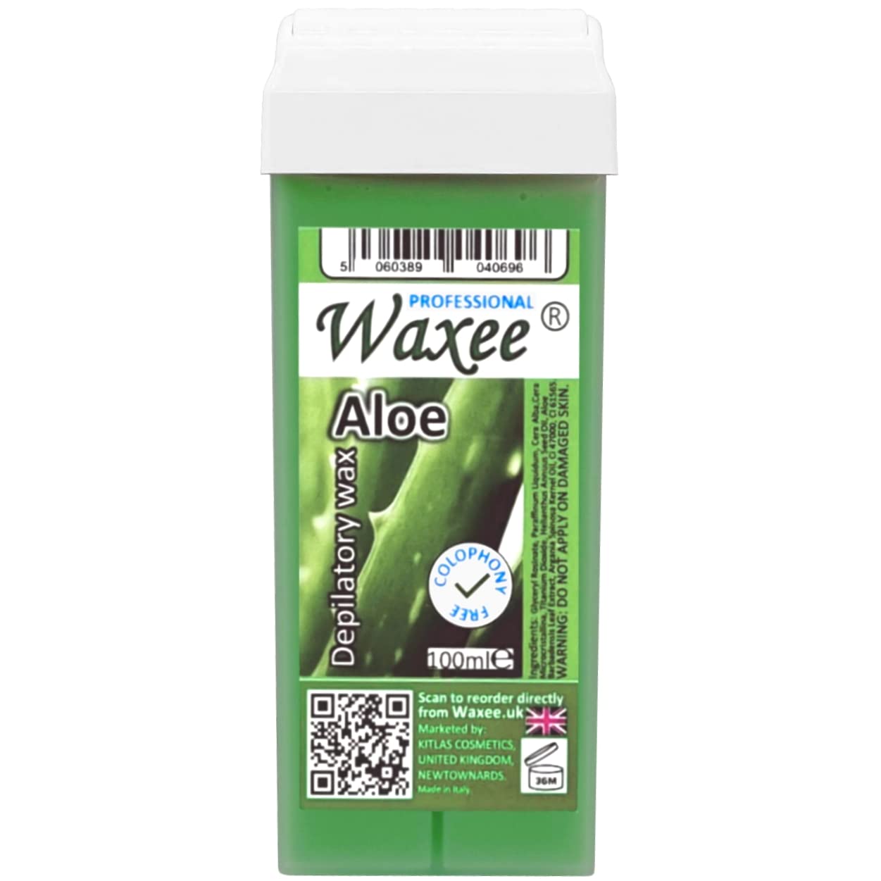 Roll on wax cartridge, 100ml roller wax refill, Hair removal, depilatory wax ALOE VERA from Waxee (1 x 100ml roll on wax)