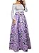 Uideazone Women African Print Skirts Pleated Flared Full Cricle Maxi Skirts Dress Purple Large Style-1