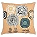 NYKKOLA Soild Linen Abstract Sunflower Throw Pillow Covers Set of 4, Decorative Pillowcase Cushion Cover for Sofa Bedroom Car 18 x 18 Inch 45 x 45 cm (Style 01)