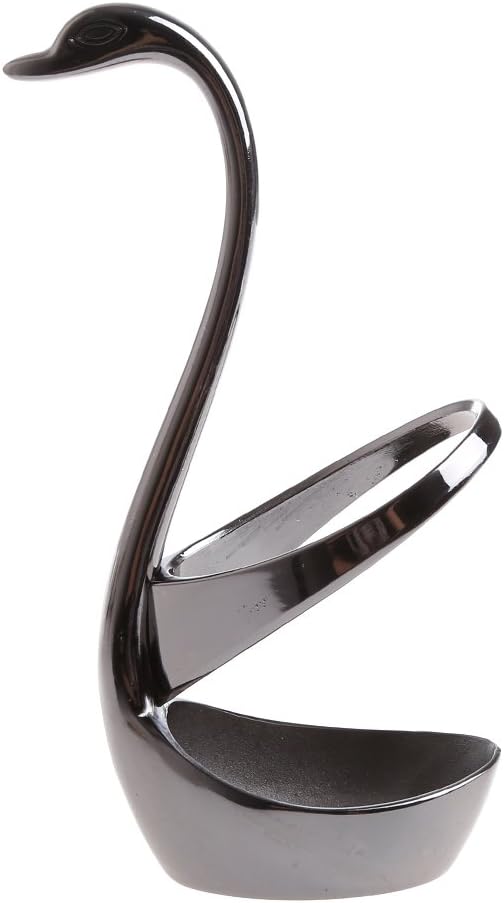 HighflyGao Spoon Holder Stand Fork Stand Swan Spoon And Fork Organizer Holder For Kitchen Stainless Steel Table Tableware set for Coffee Spoons Fruit Forks Cutlery Decor(Dark Silver)