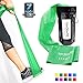 7Ft Long Resistance Bands for Stretching - Resistance Bands Set with Door Anchor - Exercise Bands Including Carry Pouch, E-Book & App - Latex-Free Workout Bands (Light Green)