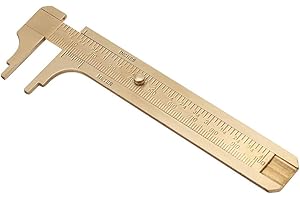Ladieshow Brass Caliper, Sliding Gauge Vernier Caliper Ruler Measuring Tool Double Scales for Measuring Gemstones and Jewelry