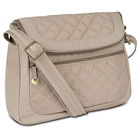 Travelon Anti-Theft Quilted Convertible Handbag with RFID Wallet, Champagne