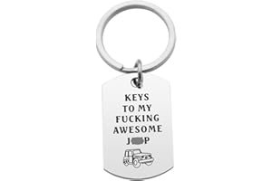 CHENVA Car Lover Keychain Gift Stainless Steel Dog Tag Keyring Wrangler Accessories Gift for Car Lover