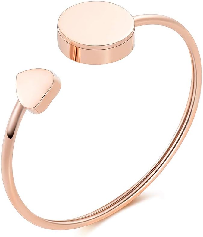 Cremation Jewelry Urn Bracelet for Ashes Memorial Ashes Holder Bangle Urn Keepsake Cremation Bracelet for Ashes (Rose Gold)