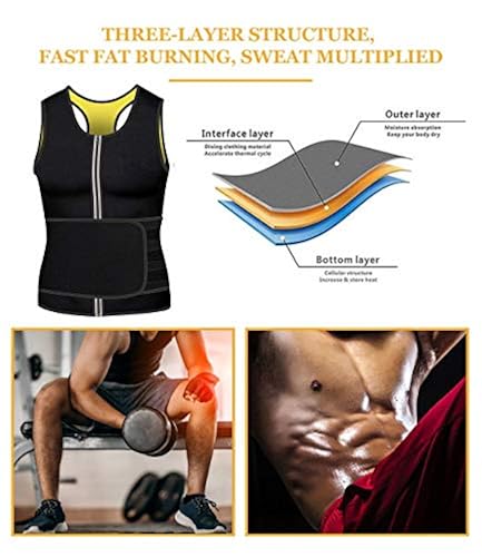 ZOME Mens Sauna Suit Waist Trainer Vest Hot Sweat Neoprene Body