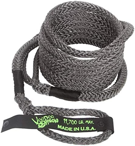 VooDoo Offroad 1400004 Recovery Rope; 1/2 in. x 20 ft.; Black; For Use w/UTVs;