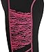 Sugar Pocket Women's Capris Tights Workout Running Leggings Yoga Pants L (BK/Rose)