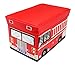 Clever Creations Kids Collapsible Storage Organizer and Ottoman, Perfect Vehicle Themed Toy Chest for Storing Books, Shoes, Games and More, Fire Truck