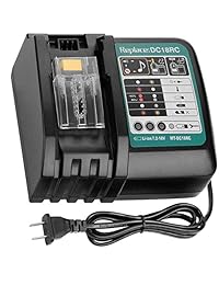 VINIDA DC18RC - Cargador de batería para todas las Makita 14,4 V-18 V batería de iones de litio BL1430 BL1830 BL1840 BL1850 BL1860 BL1815 BL1440 BL1450 US Plug Fast.