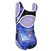 Toddler Sparkle Printing Dance Athletic Unitards Tank Sleeveless Leotard for Girls Gymnastics B136_Blue_8A