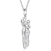 oGoodsunj Hug Couples Necklace Sterling Silver: Hugging Pendant Necklace Matching Jewelry Valentines Day Couple Gifts for Women Wife Girlfriend