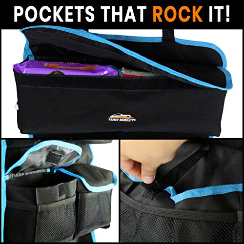 Fancy Mobility Large Car Backseat Organizer - Baby Accessories, Kids Toys & Travel Essentials Holder - Great Storage Bag for Road Trips - Perfect Baby Shower Gift - Large Size 17x 25"